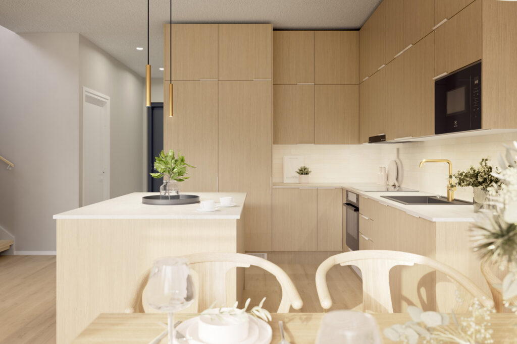 Myytävät asunnot: Tammimetsä | keittiön kalustoa | Olas Group Oy