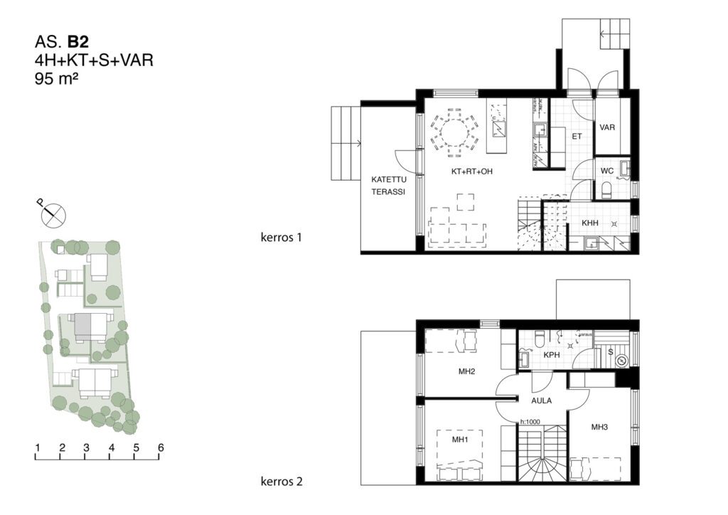 Myytava asunnot Espoo Kurttila Lintulehto pohjakuva 2 1