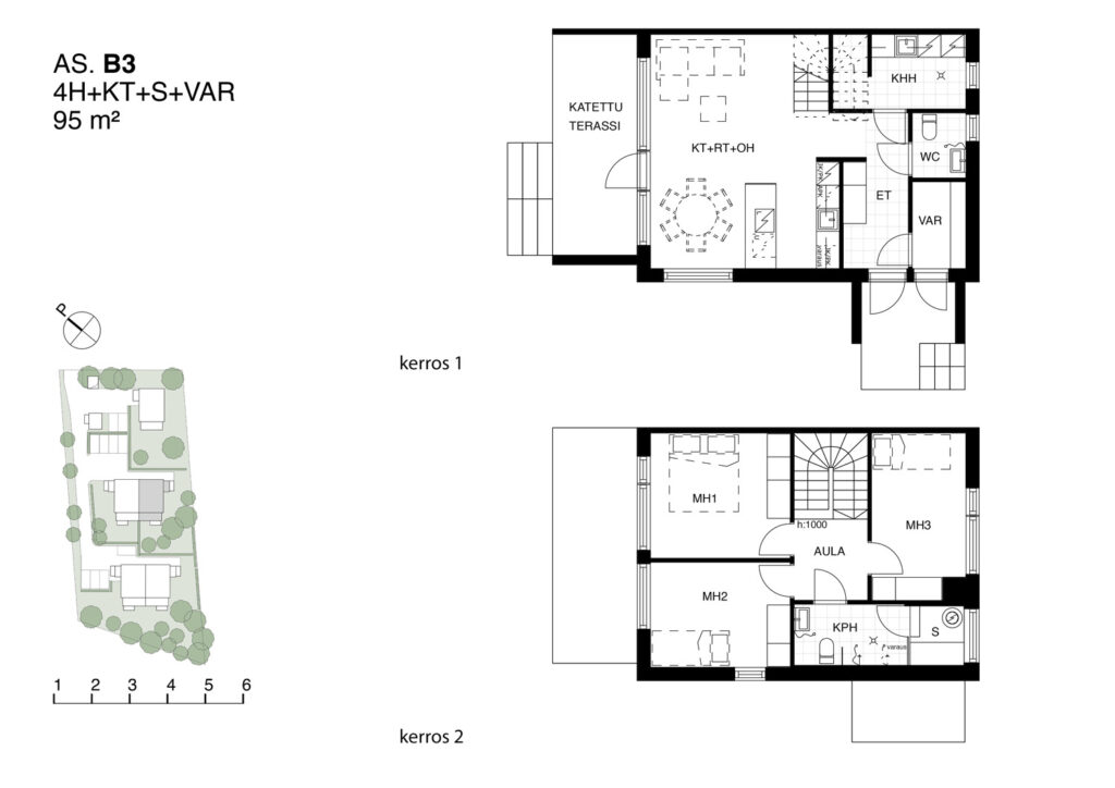 Myytava asunnot Espoo Kurttila Lintulehto pohjakuva 3 1