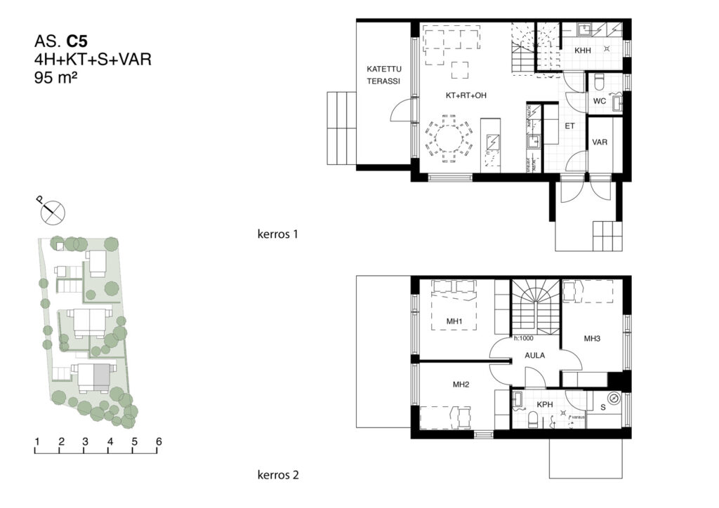 Myytava asunnot Espoo Kurttila Lintulehto pohjakuva 5 1