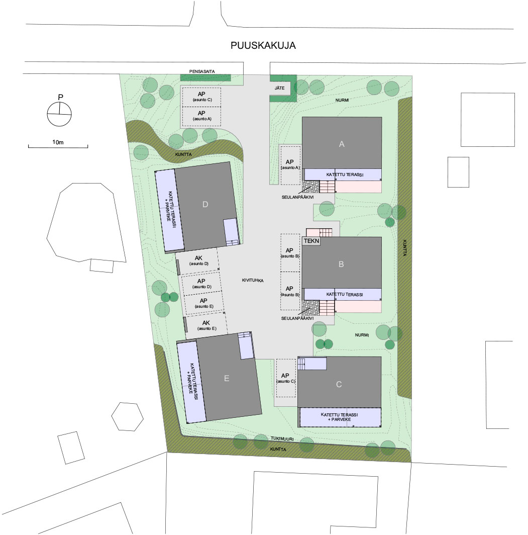 Housing company: Helsinki's Leivoluoto | plot plan | Olas Group Oy