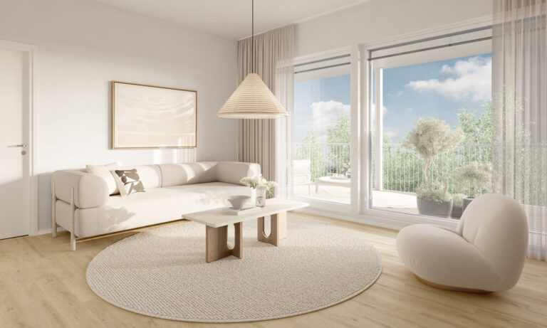 Housing company: Helsinki's Leivoluoto | living room | Olas Group Oy