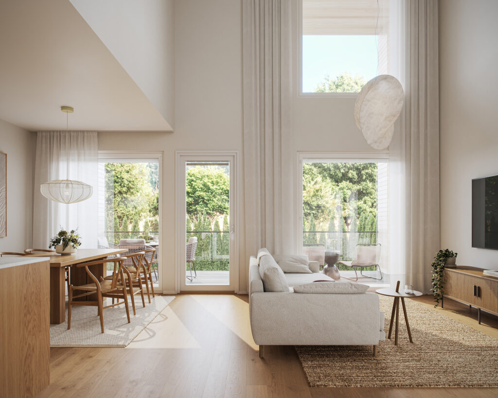 Espoon Lumikiuru Myytävät asunnot: Espoon Lumikiuru | olohuone ikkunalla | Olas Group Oy