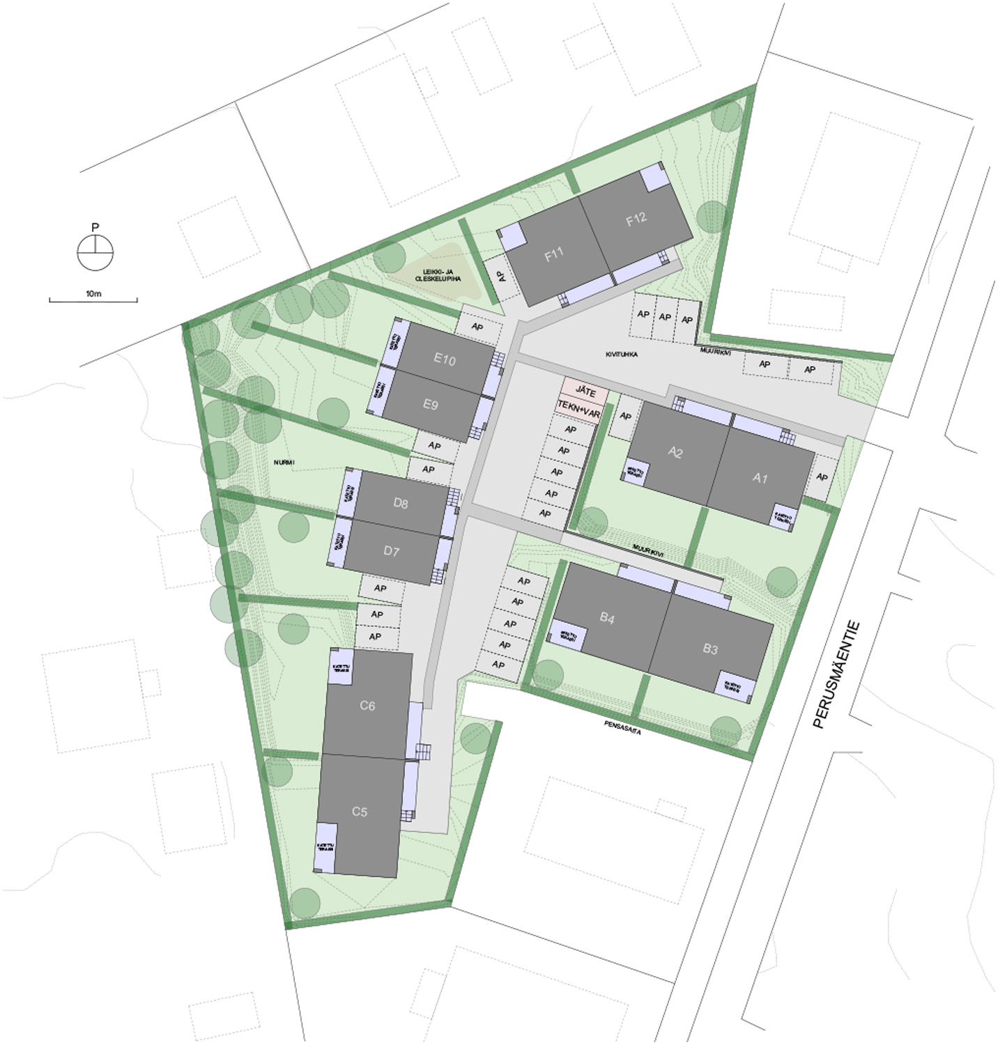 Housing company: Espoon Kalliokyyhky | plot plan | Olas Group Oy