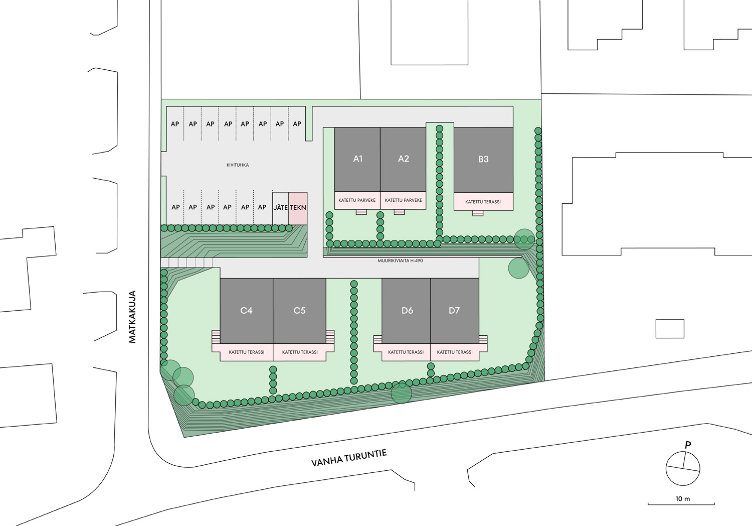Housing company: Helsinki's Lumikiuru | plot plan | Olas Group Oy
