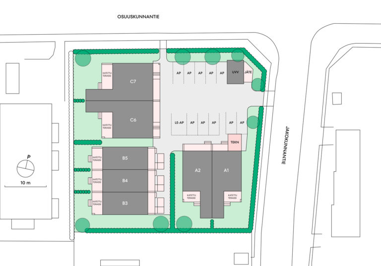 Housing company: Helsingin Niittykirvinen | plot plan | Olas Group Oy