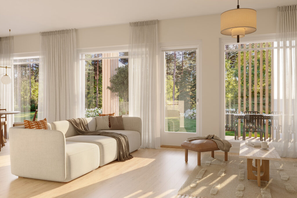 Myytävät asunnot: Espoon Valkojoutsen | olohuone | Olas Group Oy