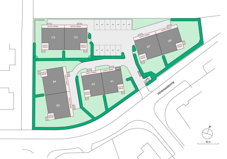 Housing company: Espoon Tikli | plot plan | Olas Group Oy