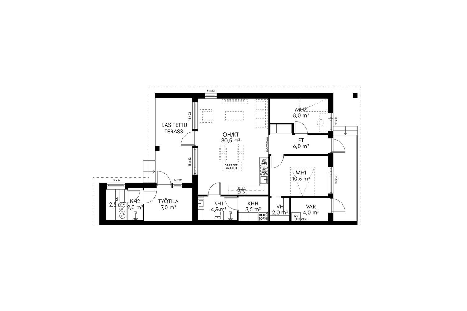 Myytävä asunto: Helsingin Niittykirvinen C7 | pohjakuva | Olas Group Oy