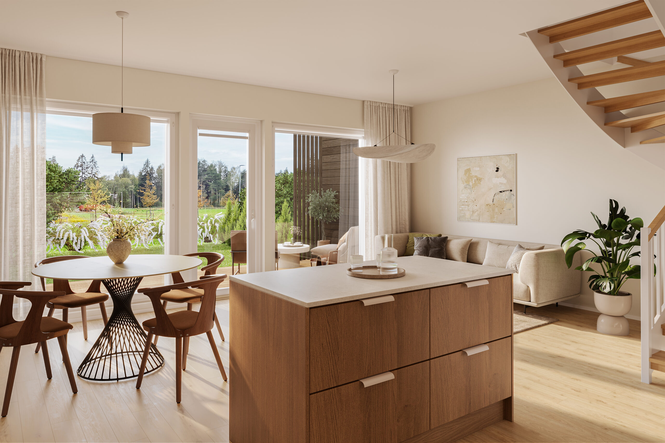 Housing company: Helsinki's Vaahterametsä | interior rendering | Olas Group Oy