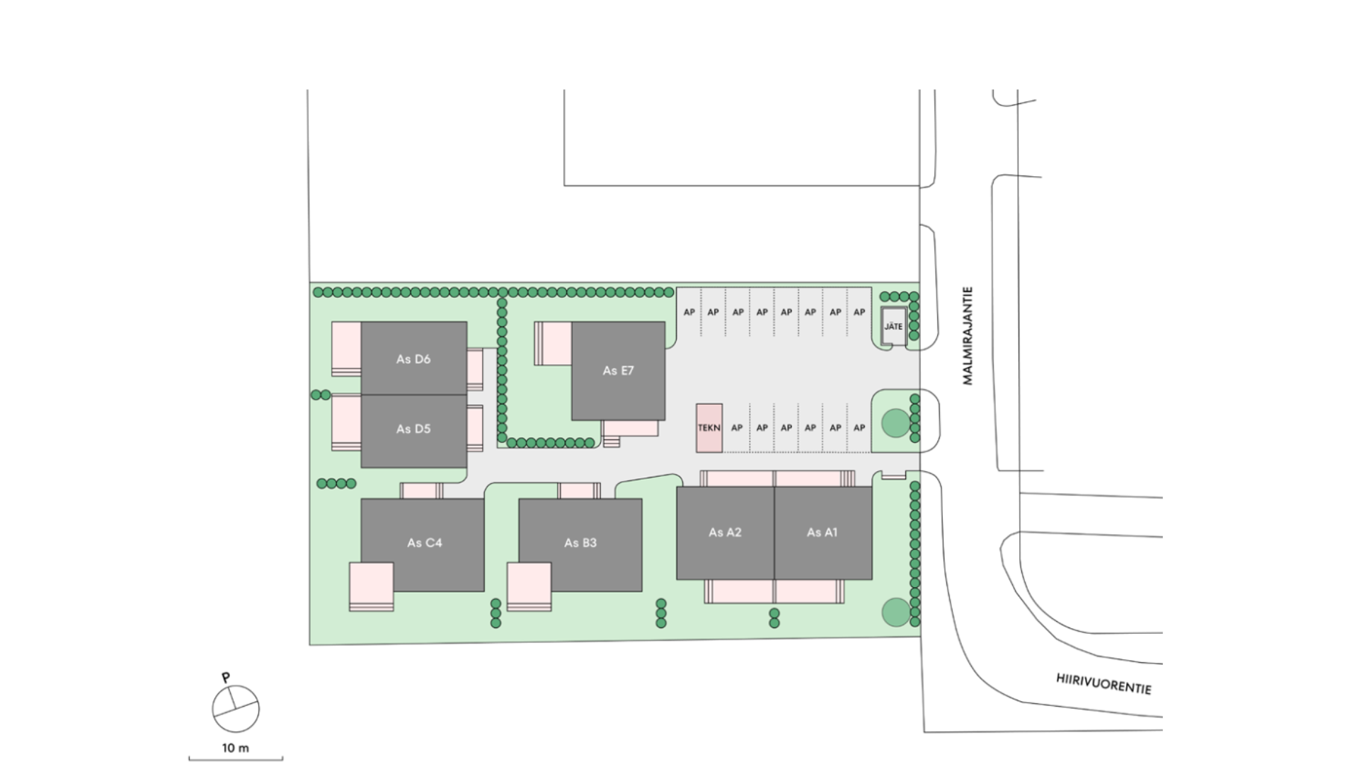 Housing company: Vantaa's Sepelkyyhky | plot plan | Olas Group Oy