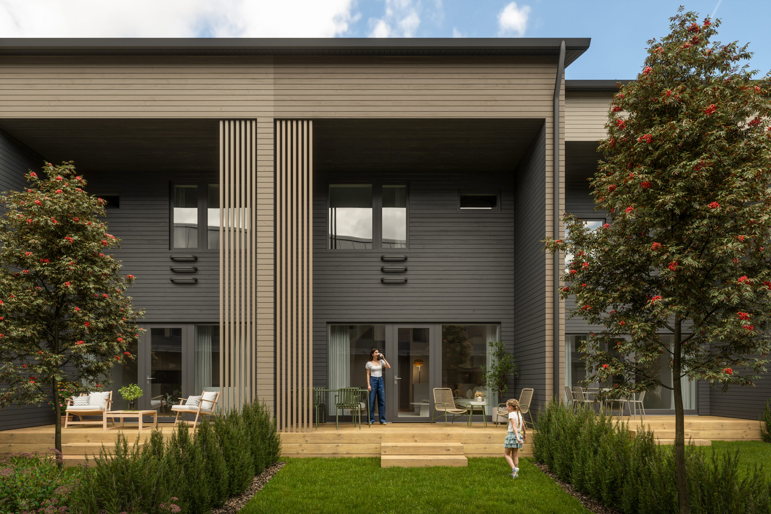 Housing company: Helsinki's Vaahterametsä | exterior rendering | Olas Group Oy