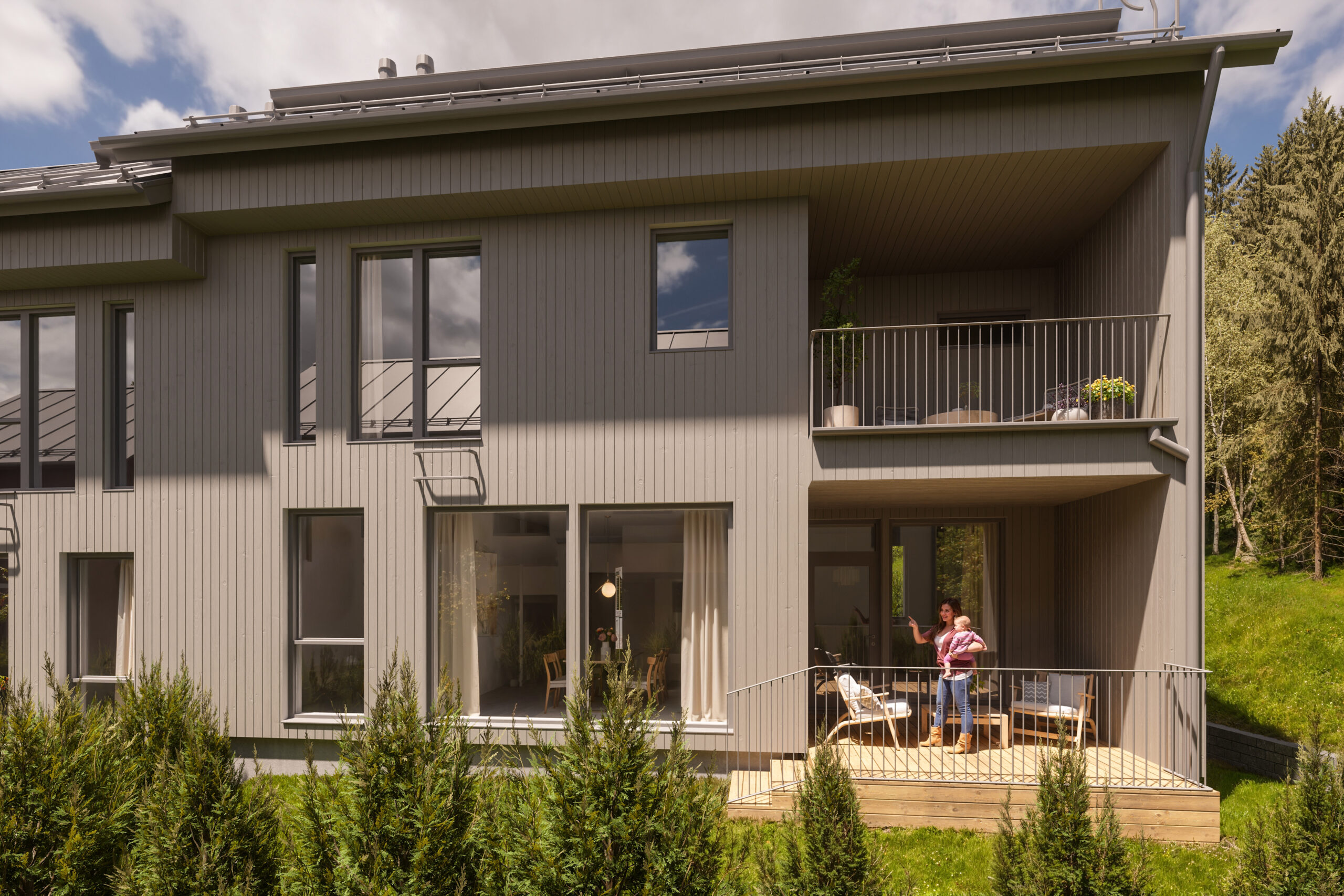 Housing company: Kauniaisten Kultarinta | exterior rendering | Olas Group Oy