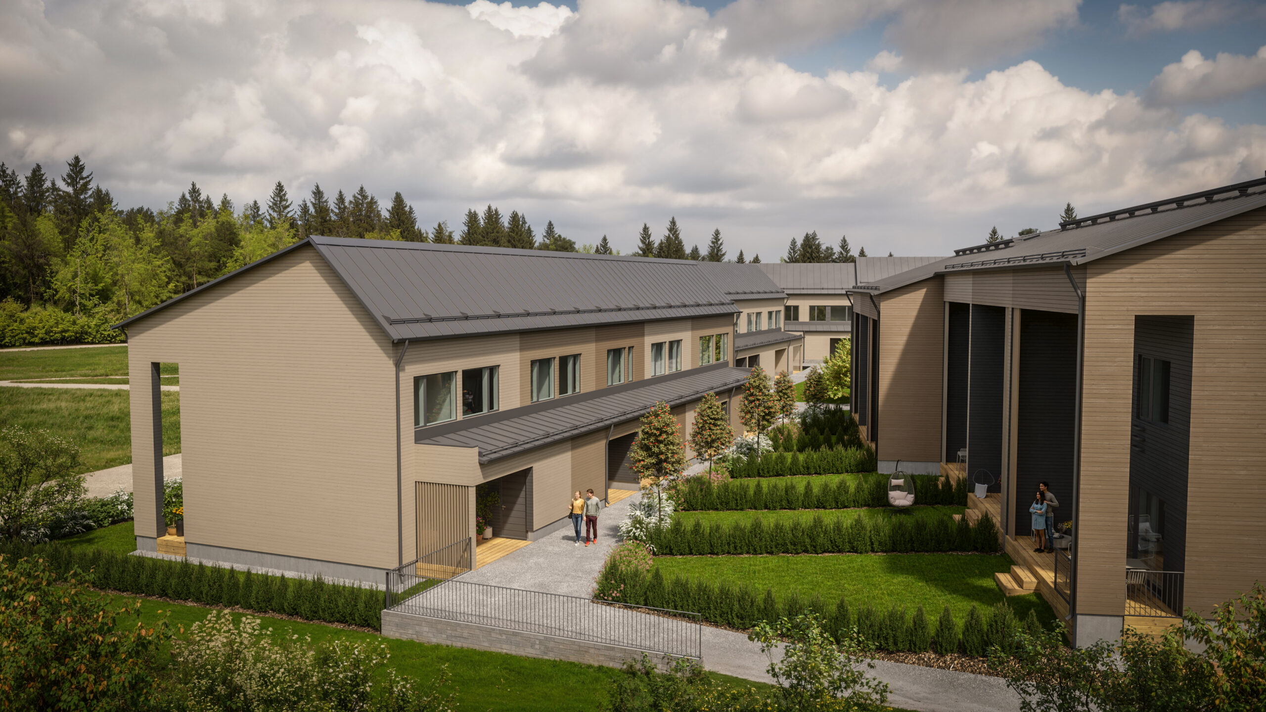 Housing company: Helsinki's Vaahterametsä | exterior rendering | Olas Group Oy